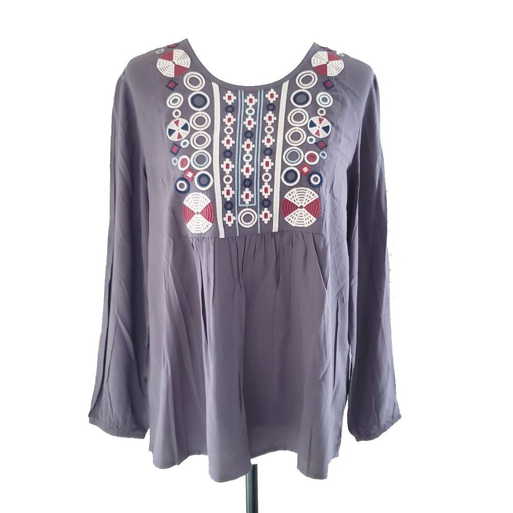 Solitaire by Ravi Khosla Women's Boho Flowy Top M